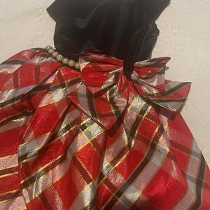 Bonnie Jean Black Inner Label Dress - Red Sz 6X Black velvet bodice